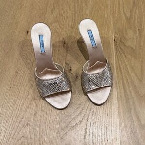 Elegant Silver Heeled Sandals